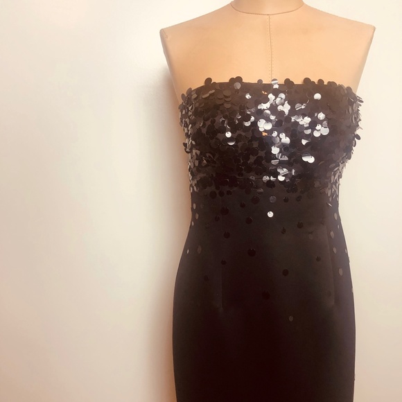 [4] Calvin Klein Black Sequined Formal Sheath Dress - LIKE NEW - Picture 2 of 6
